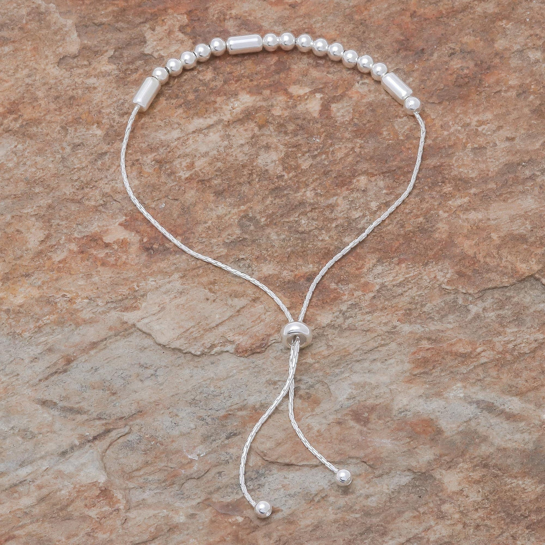 Beaded Sterling Silver Bracelet Crafted - Message of Belief