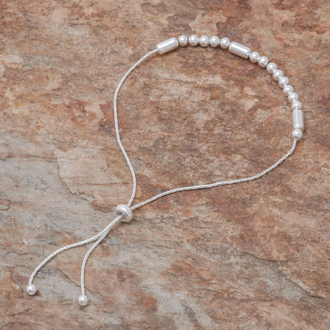 Beaded Sterling Silver Bracelet Crafted - Message of Belief