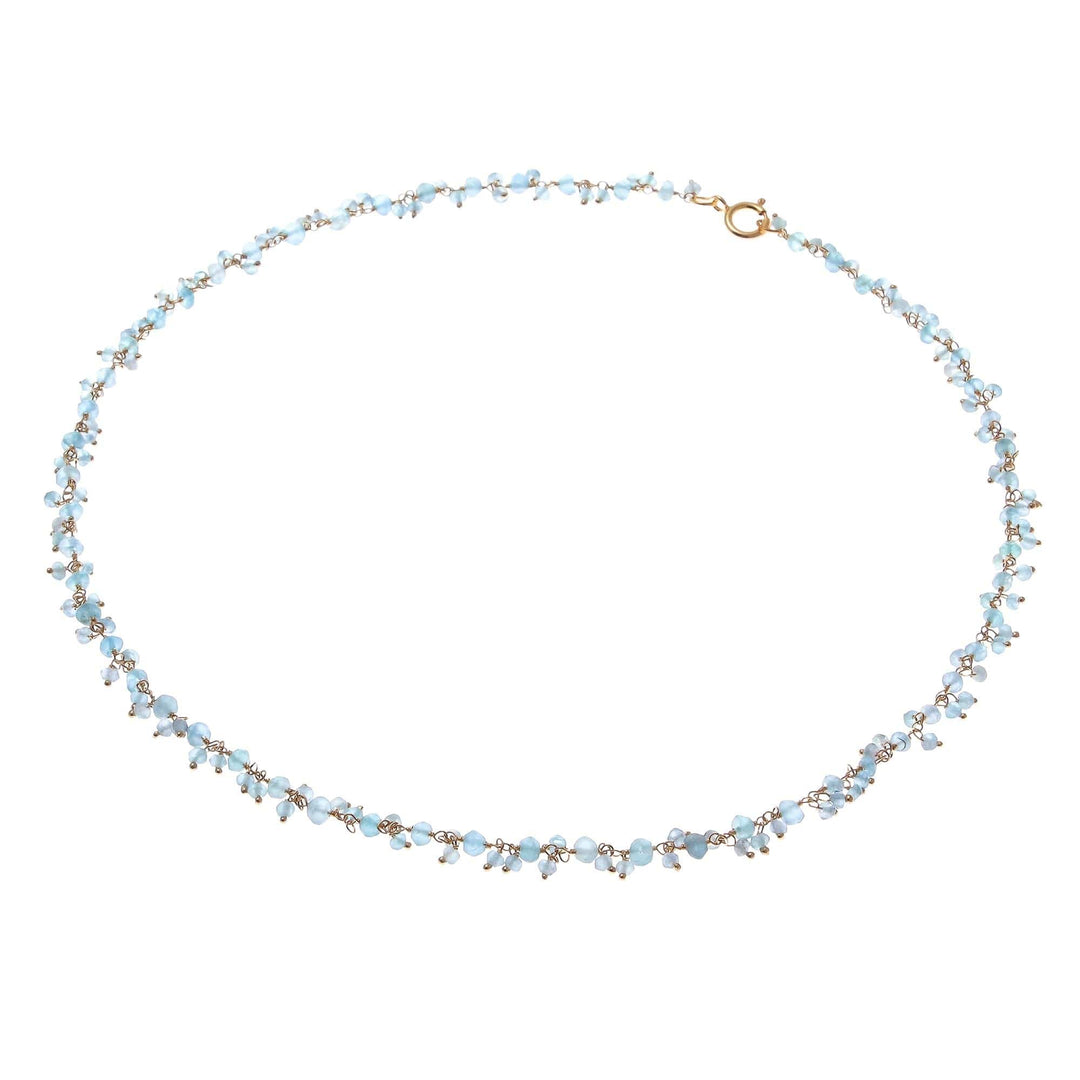 Gold-Plated Apatite Charm Necklace from Thailand - Arctic Dream