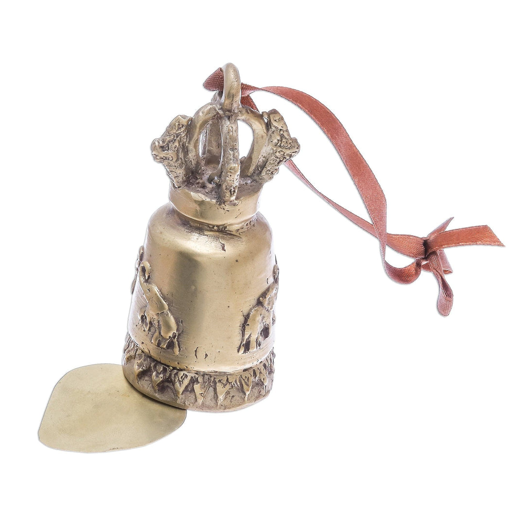 Elephant-Themed Brass Bell Crafted - Golden Elephant Song