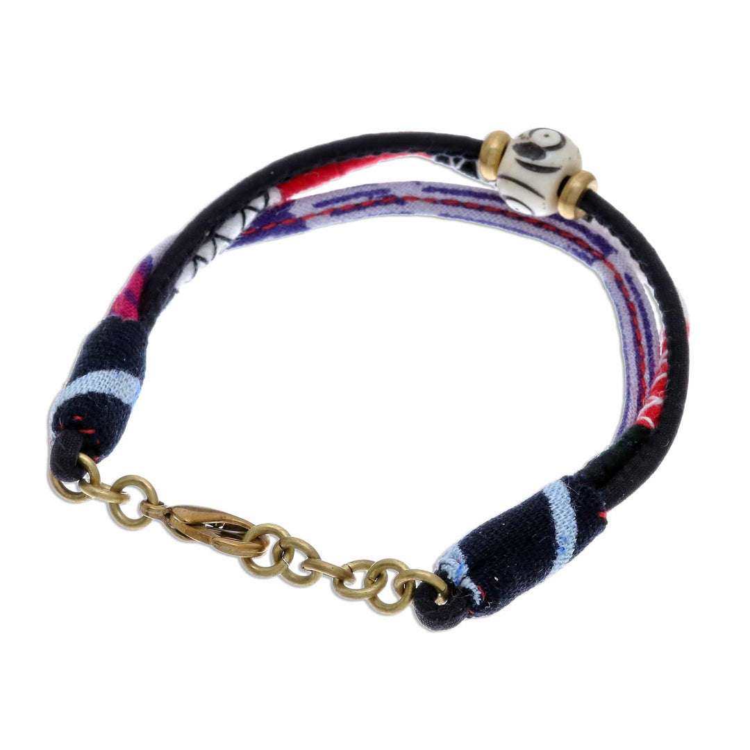 Colorful Cotton Beaded Strand Bracelet from Thailand - Boho Flame