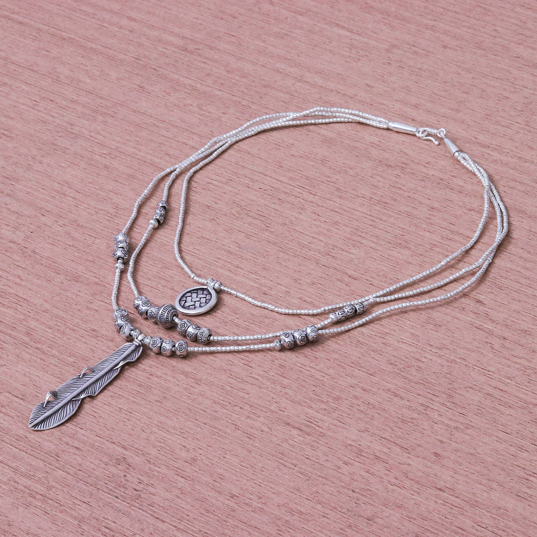 Three Strand Hill Tribe 950 Silver Necklace - Hill Tribe Trend