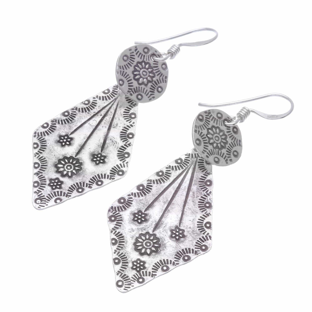 Karen Hill Tribe Style Sterling Silver Earrings - Karen Arrow
