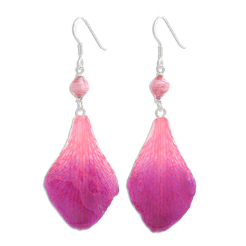 Fuchsia Orchid Petal Earrings - Forever Orchid in Fuchsia