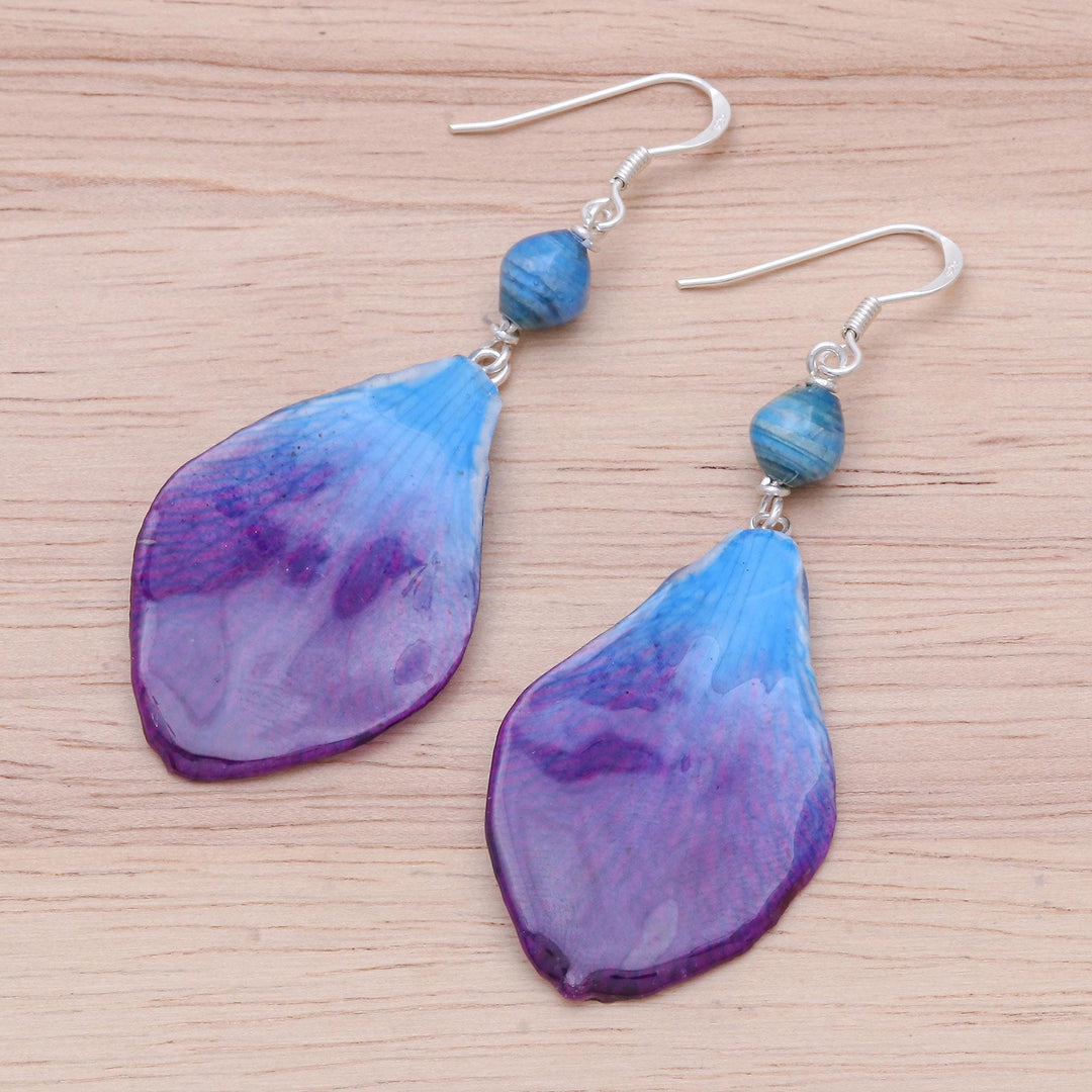 Blue Orchid Petal Earrings - Forever Orchid in Blue