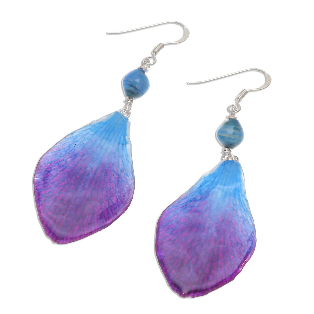 Blue Orchid Petal Earrings - Forever Orchid in Blue
