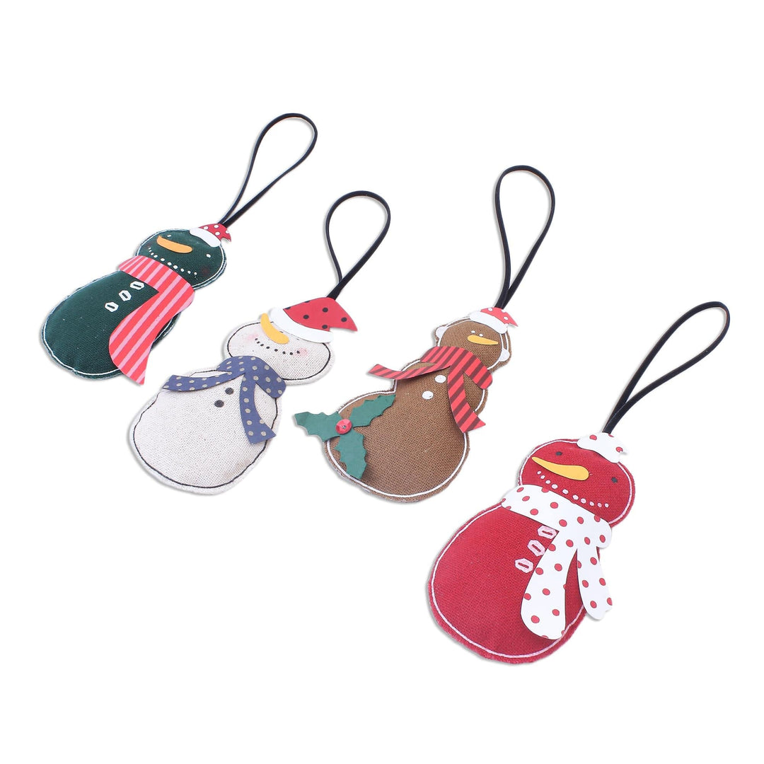 Snowman Ornaments - Set of 4 - Snowmen