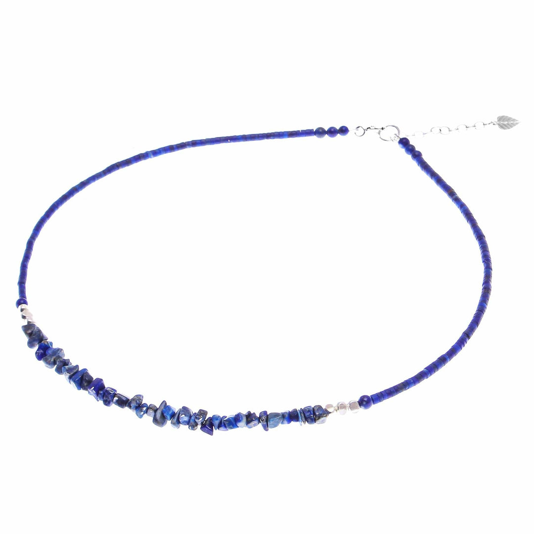 Lapis Lazuli and Karen Silver Beaded Necklace - Nature's Finest Hour