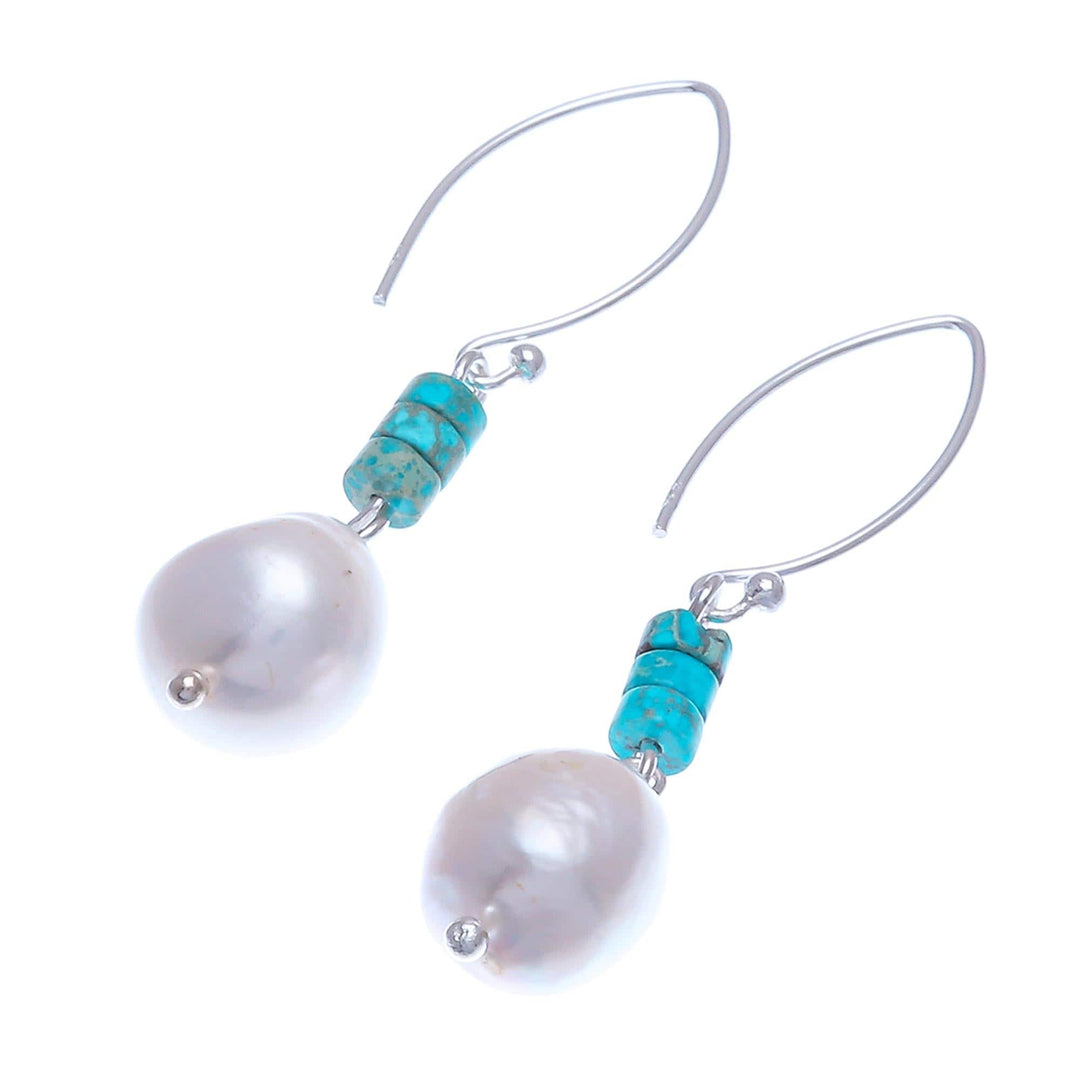 Cultured Pearl and Sterling Silver Dangle Earrings - Sea Realm