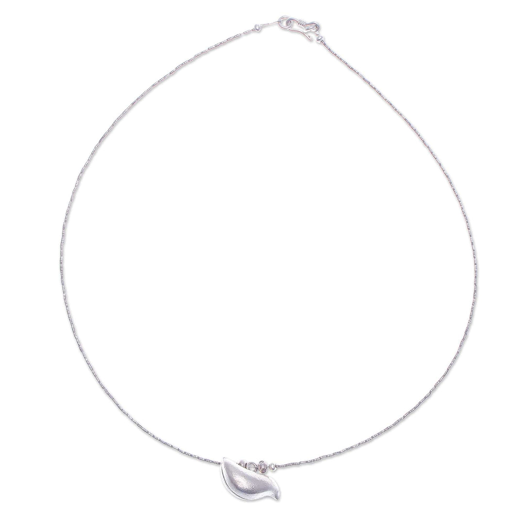 Karen Silver Pendant Necklace with Bird Motif - Early Bird