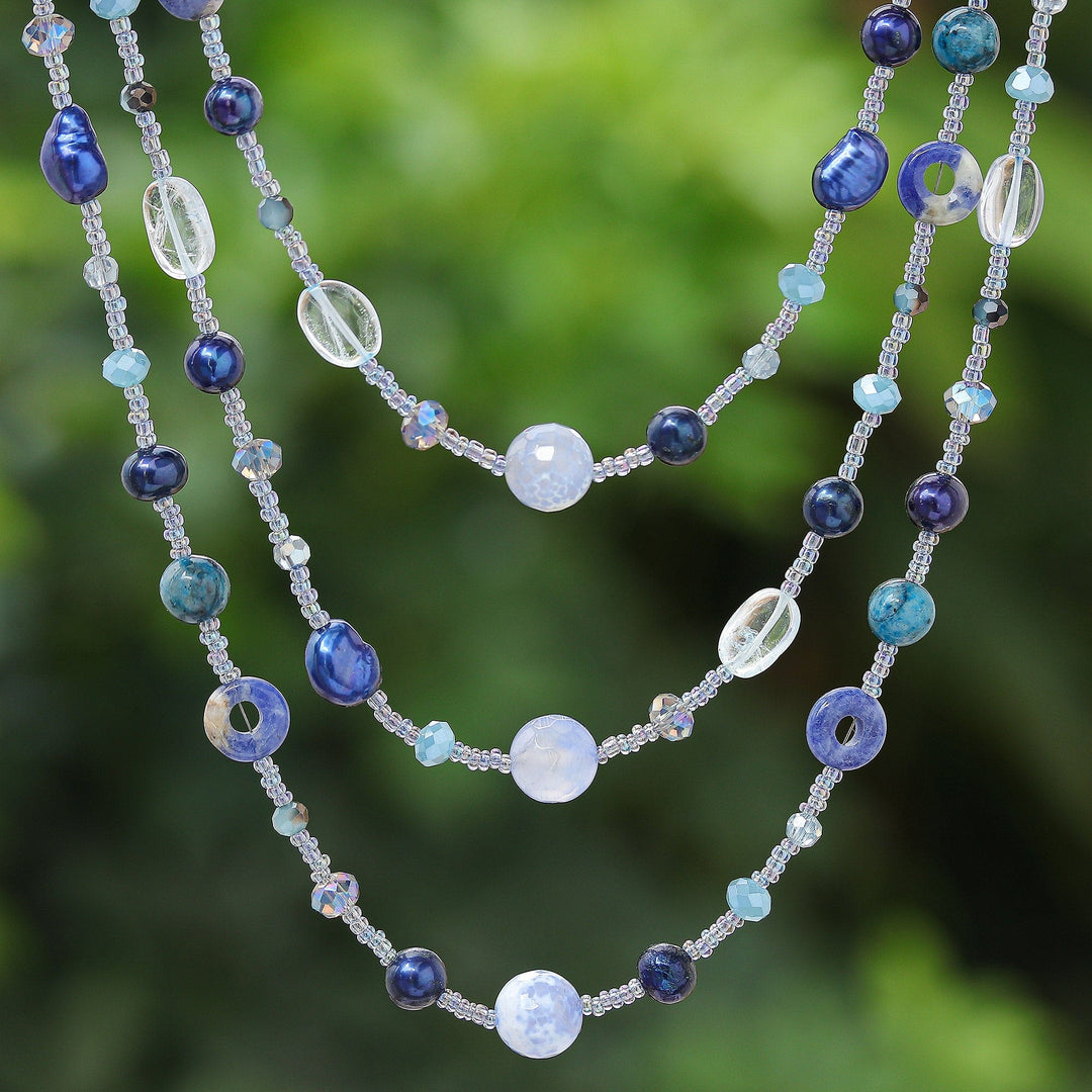 Multi-Gemstone Beaded Strand Necklace - Dreamy Blue