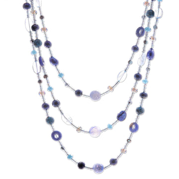 Multi-Gemstone Beaded Strand Necklace - Dreamy Blue