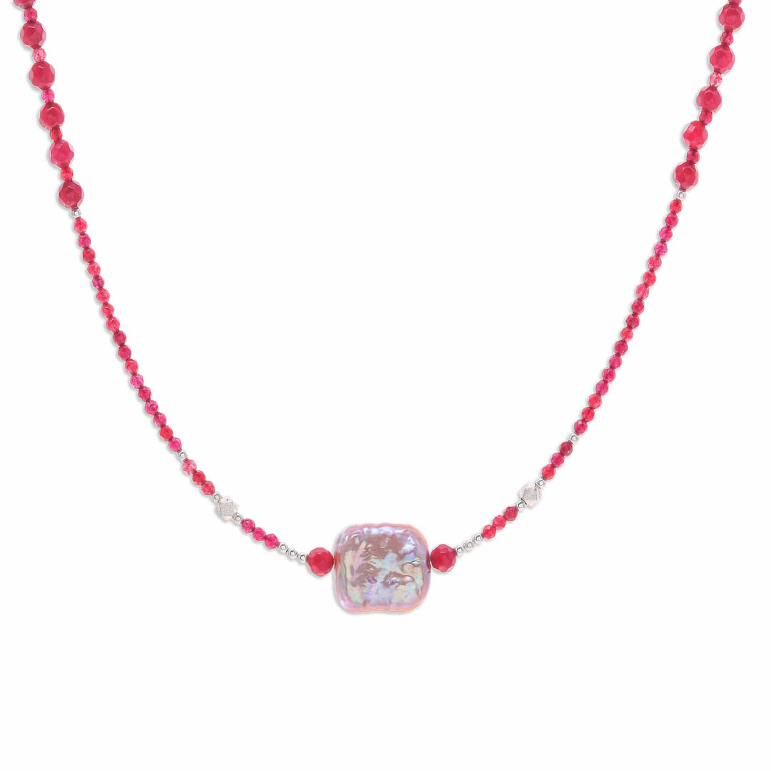 Cultured Pearl & Quartz Beaded Pendant Necklace - Sweet as The Sea