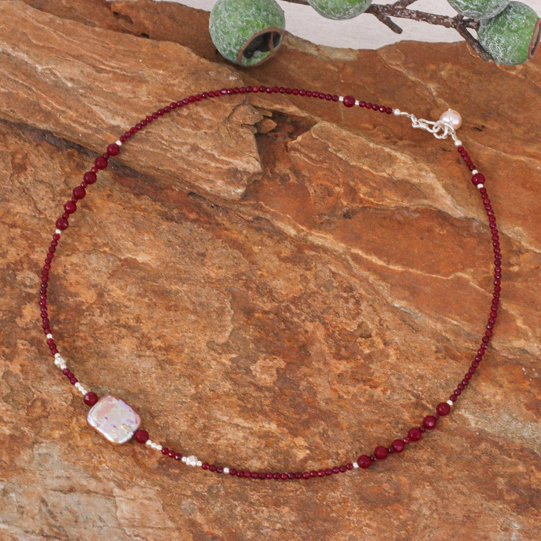 Cultured Pearl & Quartz Beaded Pendant Necklace - Sweet as The Sea