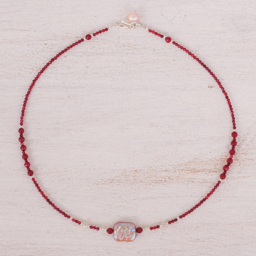 Cultured Pearl & Quartz Beaded Pendant Necklace - Sweet as The Sea